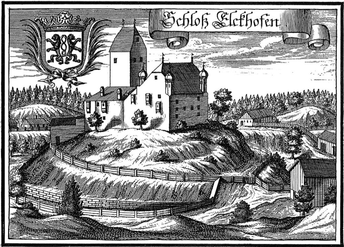 Burg Elkofen um 1700 — Kupferstich von Michael Wening