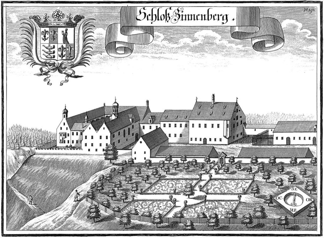 Schloss Zinneberg um 1700 — Kupferstich von Michael Wening